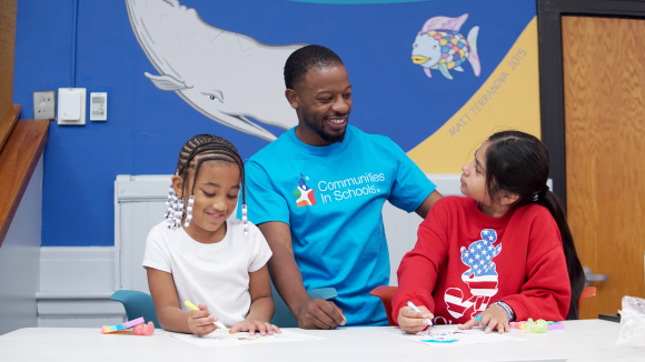 Success Planning Coach talking with kids