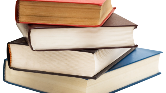 Four stacked books