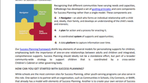 Individualized Success Planning overview