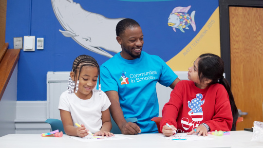 Success Planning Coach talking with kids